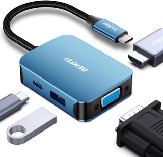 BENFEI Hub USB C vers HDMI VGA, Adaptateur USB C vers USB, Compatible avec MacBook Pro 2021/2020/2019, Surface Book 2, Dell XPS 13/15, Pixelbook et Plus Encore