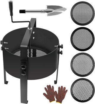 LIROPAU Tamis de terre rotatif pour jardin, tamis à compost