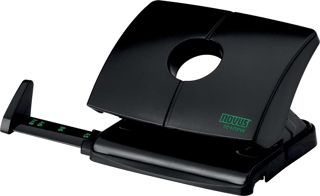 Novus B 216 Re+new Perforateur en plastique recyclé durable 16 feuilles avec rail de guidage Noir