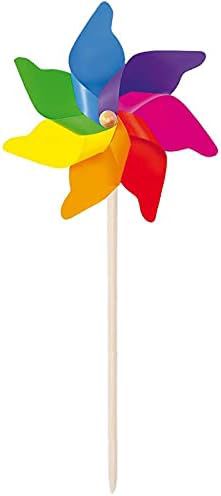 cavernedesjouets Moulin à Vent Multicolore XXL - Hauteur 120 cm Ø 62 cm - Jeu géant Plein air - déco
