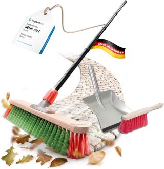 Novaliv Balai de Jardin avec Manche 40 cm Poils Élastiques et Durs