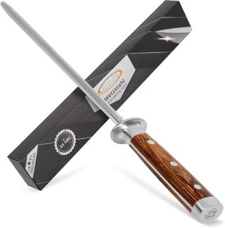 ECENCE Fusil à Aiguiser Professionnel 65 HRC avec Manche en Bois 39cm