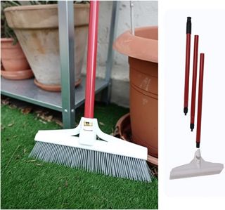 Suinga Brosse + Poignée Extensible de 0,8 à 1,4 m pour balayer Gazon Artificiel. Produit adapté à Tout Type de pelouse