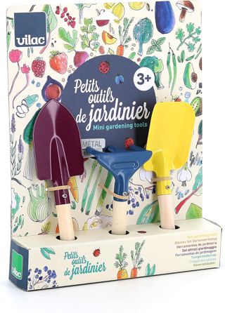 Vilac - Set du Petit Jardinier avec Outils de Jardinage en Bois Dès 3 Ans