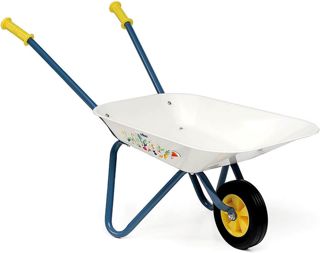 Vilac Brouette du Petit Jardinier en Métal - Blanc/Bleu - H 45