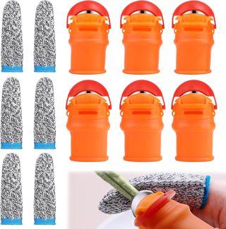 lalago 8 Ensembles Coupeur de Pouce, Silicone Couteau À Pouce, Séparateur Coupe Pouce avec Doigt Anti-Coupure en HPPE, Couteau Cueillette Fruits, Jardinage Outillage pour La RéColte De LéGumes