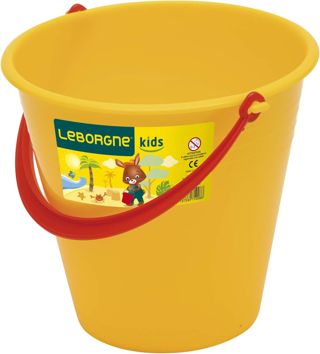 Leborgne Seau Enfant 2,5 L Plastique Jaune ou Rouge Outil Jardin dès 3 Ans