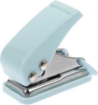 Mini Perforatrice de Bureau en Plastique et Acier Inoxydable, Bleue