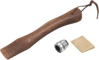 QUARKZMAN Manche De Hache en Bois De Remplacement 10.2" Manche De Hachette Universel en Hickory avec Coin en Bois Et Rond pour Hache De Camping Et Jardinage