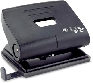 Rapesco 1086 Perforatrice ECO 2-Trous, Capacité de 22 Feuilles, Noir