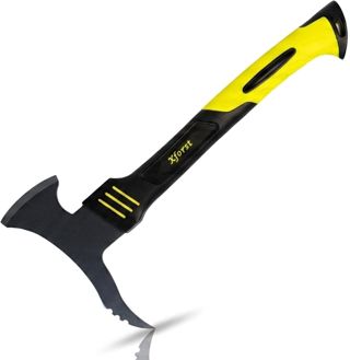 Xforst Sapie à Main 46 cm Bûcheron avec Lame de Coupe – Sappie Forestier Manche Fibre Verre Gommé, Tête Acier Carbone Forgé Dentelée, Œillet de Suspension pour Bûches & Branches – X-DB36