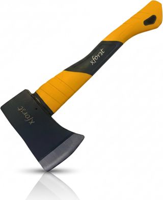 Xforst Hache de Camping et Jardin – Hache à Main avec tête en Acier Carbone trempé, Manche en Fibre de Verre antidérapant, étui de Protection Inclus – Outdoor & Bois de Chauffage Ui600