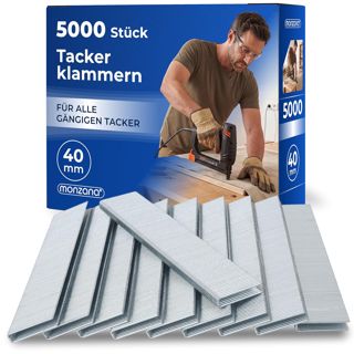 Agrafes 5000 pièces L : 40mm, l: 5,8mm intérieur extérieur acier pour agrafeuse pneumatique outils bricolage