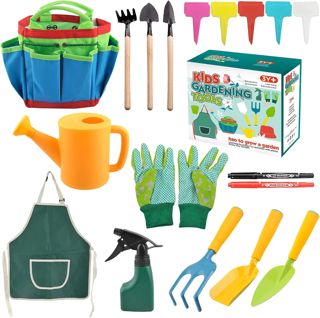 Outils de Jardinage, 23 pièces Outils de Jardin, Mini Jardinage Outils pour Pot de Jardin, Outils de Jardinage Avec XL Sac de Rangement, Arrosoir,Gants de, Cadeaux de kit Jardinage pour Homme et Femme