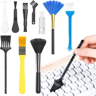 Generisch Lot de 10 nettoyants pour clavier d'ordinateur portable, nettoyeur à main, dépoussiérant, brosse détaillée pour tablette, console de bureau, tapis de souris de