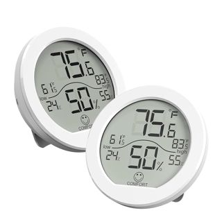 SECRUI Thermomètre Hygromètre Intérieur Numérique avec LCD (blanc/3-pièces), Capteur de Mesure de Température-humidité, idéal pour Maison, Chambre Bebe, Salon, Cave, Cuisine, Appartement, Bureau