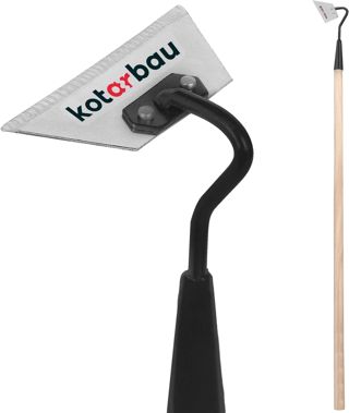 KOTARBAU® Serpette Jardinage en métal 160 mm avec Manche en Bois 95 cm - Outil de Jardinage pour Entretien Jardin Binette Jardinage Desherbage Binette Jardinage Manche Long