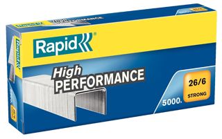 Rapid, 5000 Agrafes 26/6 Solides, 30 feuilles, Acier galvanisé, SuperStrong