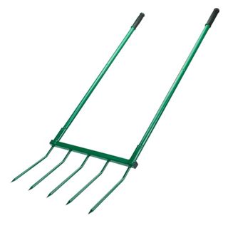 Fourche à bêcher à 5 dents, fourche large de 50 cm, longueur des dents : 30 cm, fourche de jardin robuste en acier à 5 dents en forme de U pour ameublir en profondeur et aérer la terre du jardin
