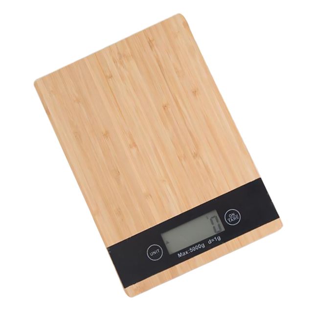 Balance Cuisine Électronique 5kg en Bambou Abs pour Cuisson