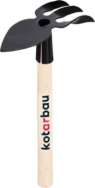 KOTARBAU® Mini pioche Double en Forme de cœur 160 mm avec Dents pour Petites Plantes, motoculteur de Mauvaises Herbes, Outil de Jardinage pour Transplantation,