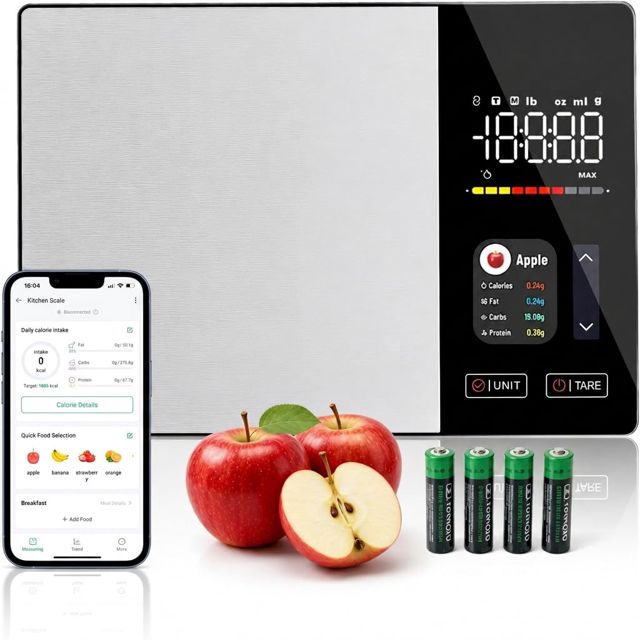 Balance de cuisine numérique avec compteur de calories et calcul des