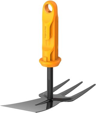 Fiskars OneClick Binette Combinée, Pour Ameublir et Désherber, Changement sans Effort en Un Seul Clic, Acier au Bore, Largeur : 5 cm, Noir/Orange, 1080695