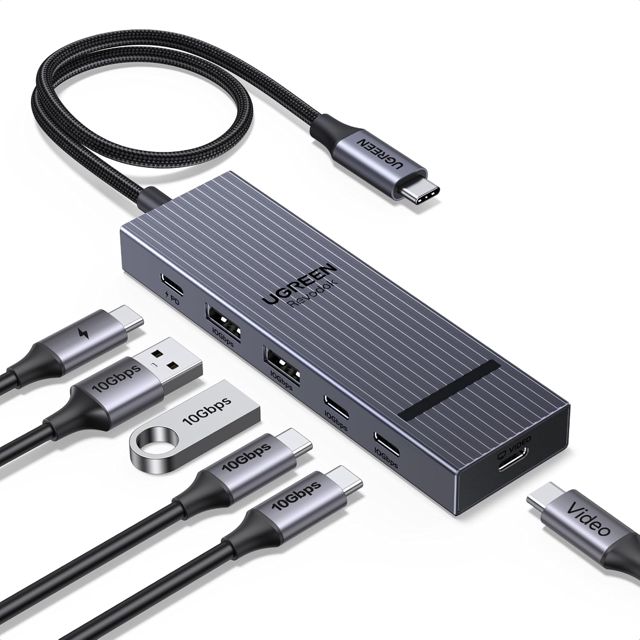 UGREEN Revodok Pro 10Gbps Hub USB C 6 en 1 Adaptateur Multiport