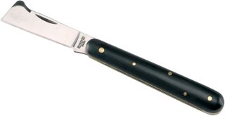 AUSONIA - COUTEAU À GREFFE GREFFOIR NOIR DE 17 CM, LAME 7 CM EN ACIER INOX ET MANCHE EN FAUSSE CORNE