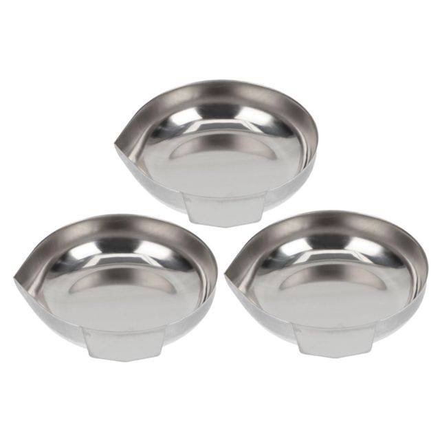 3 pièces Plateaux Pesée Inox Bijoux Poudre Bec Fin Surface Lisse Argenté