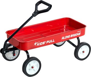 VEVOR Chariot à Tirer Enfants 101 cm Chariot Tout-Terrain Tout-Petits Métal, Charge 80 kg, pour Cadeau d'anniversaire Enfants, Jardinage, Plage, Camping, Aventures en Plein Air, avec Poignée, Rouge