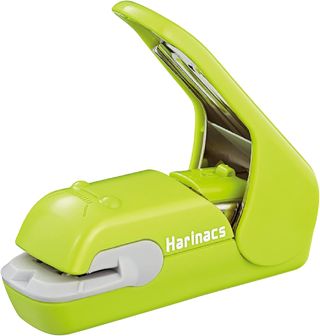 Kokuyo Harinacs Agrafeuse sans agrafes, bureau et manuel, jusqu'à 5 feuilles sans reliure, agrafeuse portable compacte sans trou, vert bleu, importé du Japon (SLN-MPH105GB)