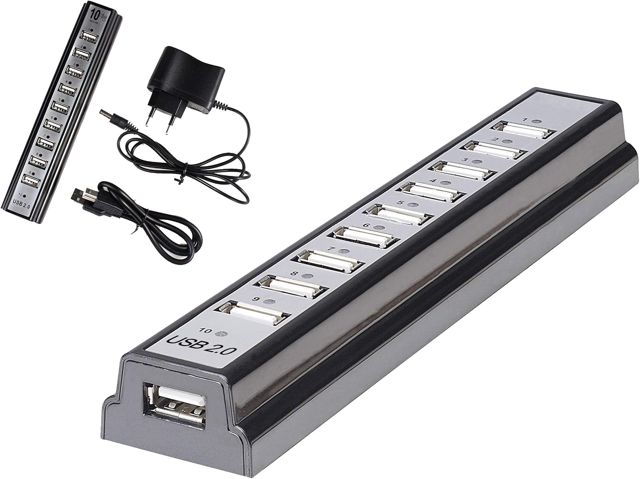 KALEA-INFORMATIQUE Hub USB 2.0 10 Ports avec Alimentation Externe