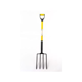 Fourche à bêcher pour jardin - Suan - 4 dents - Manche en fibre de verre - Poignée confort