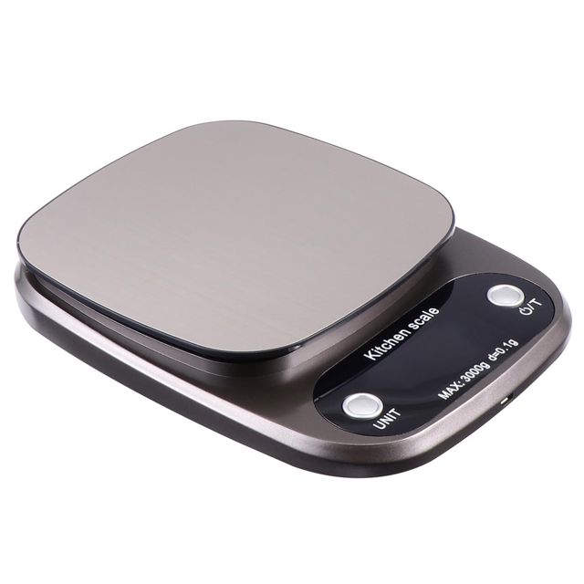 Balance Cuisine Numérique Rechargeable 3kg 0,1g en Acier Inoxydable
