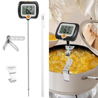 Thermomètre à sucre numérique, thermomètre alimentaire avec affichage instantané, thermomètre à chocolat avec sonde en acier inoxydable et écran LCD pivotant à 180° pour chocolat