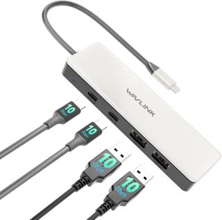 WAVLINK Hub USB C, Hub USB C 10Gbps, 2 Ports USB C 3.2, 2 Ports USB A 3.2, Compatible avec iMac/MacBook/Chromebook/Dell/HP/Lenovo (ne Prend Pas en Charge la Charge/Le prolongement de l'écran)