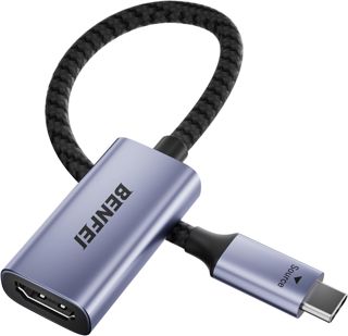 BENFEI Adaptateur USB C vers HDMI 4K@60Hz, 2K@144Hz Adaptateur Thunderbolt 3/4 vers HDMI Compatible avec iPhone 16 15 Plus Pro Max, MacBook Pro,Samsung Galaxy S24[Coque en Aluminium et câble en Nylon]