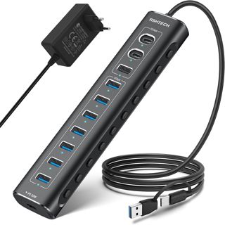 RSHTECH 36W Hub USB C Alimenté, 7 Ports (4C+3A), USB-C 3.2 10Gbps Données