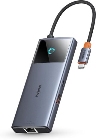 Baseus Hub USB C 10Gbps Adaptateur USB 3.2 avec Ethernet RJ45, 4K@60Hz HDMI, 2 USB-A, USB-C, 100W PD, 6 en 1 Station d'accueil pour iPhone 15, Ordinateur Portable MacBook/Surface/Dell/iPad/Steam Deck