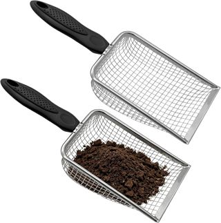 2 Pièces Pelle à Sable pour Reptiles, Tamis Jardin (3.8MM+5MM)