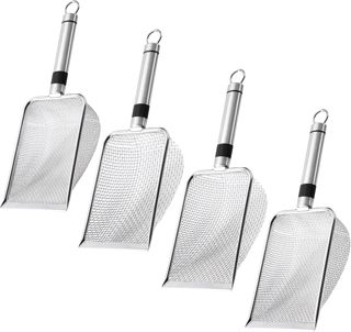 Lot de 4 Tamis de Jardin en Acier Inoxydable avec Poignée - Tamis à Sable pour Terre, Compost, Gravier - Mailles 2/2,8/3,8/5 mm
