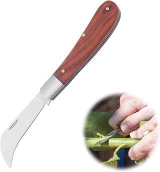 Serpette-Greffoir, Serpette, Serpette Fleuriste, Couteau Serpette Jardin, Greffoir Couteau, Serpette Jardinage, Serpette Pliante Lame Courbe en Acier Inoxydable, Couteau Serpette, Couteau De Jardin