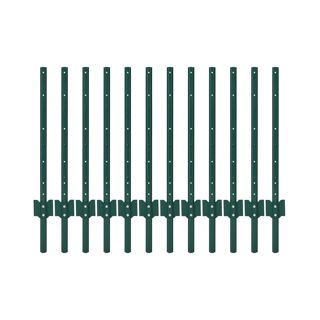 Poteaux de Clôture Métalliques 0,9 m (3 Pieds), Paquet de 12, Piquets Acier Canal U Sans Creusement, Robustes Verts pour Jardin, Ferme & Clôture Filaire Extérieure