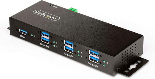 StarTech Hub USB Gere 7 Ports 5Gbps, 7x USB-A, ESD (5G7AINDRM-USB-A-HUB)