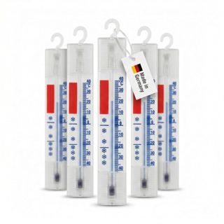 Lantelme 5 thermomètres analogiques pour réfrigérateur, congélateur, glacière - avec Crochets - +/- 40°C 3293