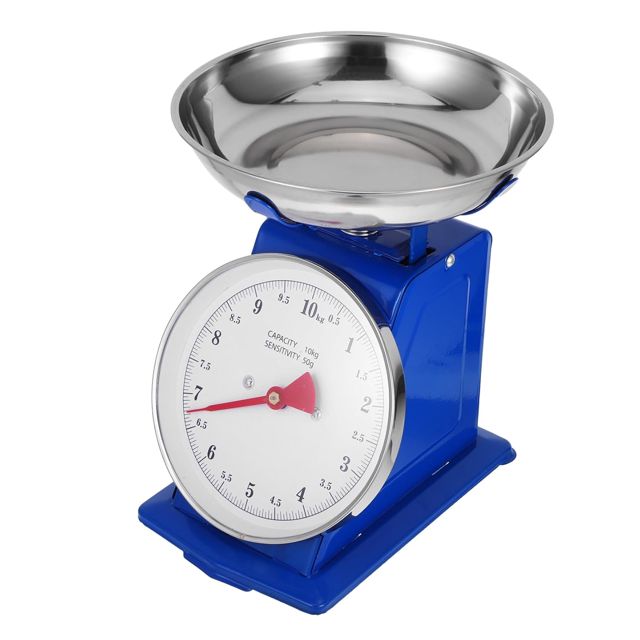 Balance Cuisine Mécanique Bol Inox Amovible Bleu, 10kg