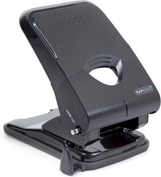 Rapesco 1233 Perforatrice à 2 Trous à Moins d'Effort X5-50ps, Noir