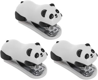 3 Pièces Mini Agrafeuse Panda de Bureau Manuelle Portable