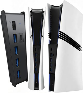 Joso 6 Port USB Hub pour PS5 Pro/Slim, Bus Universel en série High-Speed Expansion Hub Chargeur Splitter Compatible avec PS5 Slim/Pro, Adapter 4 USB + 1 Port de Chargement USB + 1 Port Type C